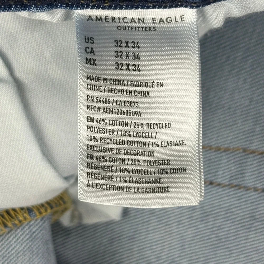 American Eagle Jeans Mens Athletic Skinny 32x34 Blue Denim Airflex+ Real‎ Good